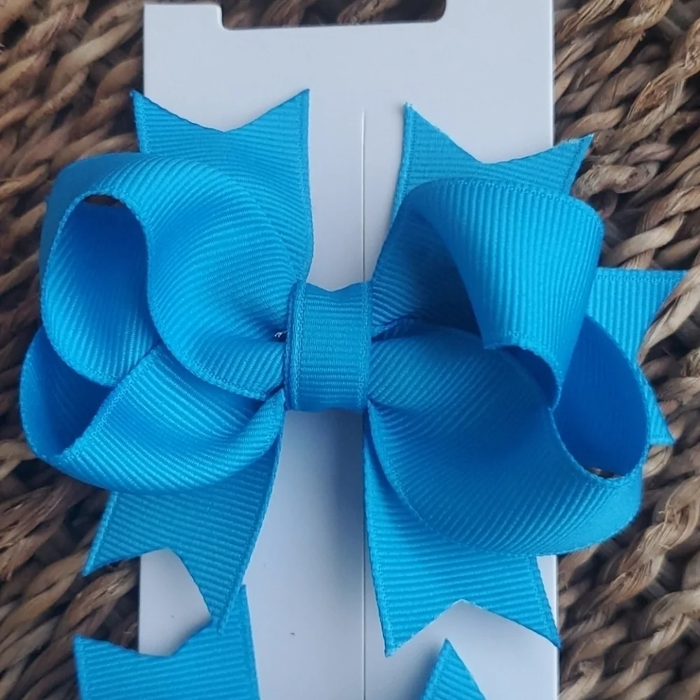 Shimmy Shimmy Island Blue Boutique Hair Bows Set of 2 NWT Made in USA